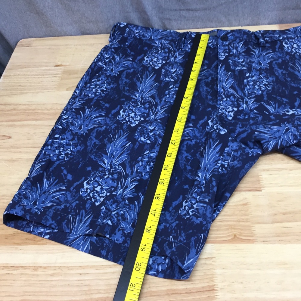 Nicklaus Mens Blue Pineapple Print Golf Shorts Size 36 Eco Performance Stretch - Picture 6 of 13